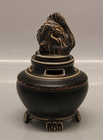 Royal Copenhagen Art Pottery
2311 Jais Nielsen Brown Glazed Jar with figural lid