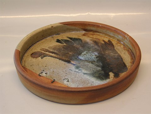 Conny Walther Danish Art pottery Large round tray 28.5 x 4.5 cm.