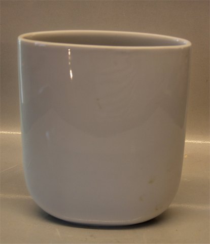 Bing & Grøndahl B&G 5433 Oval moderne hvid vase 19,5 x 16,5 x 5,5 cm