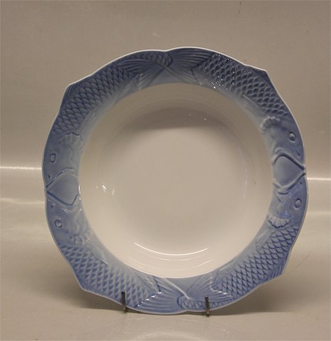 Royal Copenhagen Fish Plate with Blue Fish border 3006 Soup rim plates 24.5 cm