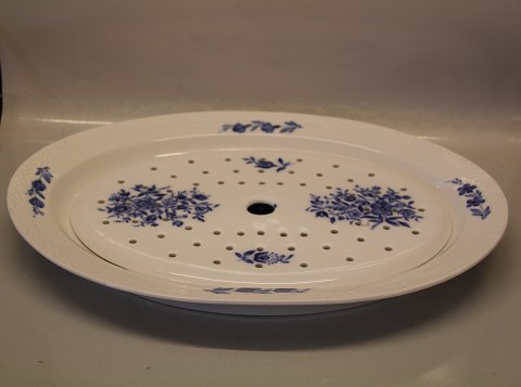 Danish Porcelain Blue Flower braided Tableware Fish Strainer 8202 and platter 
8019 Pre 1898