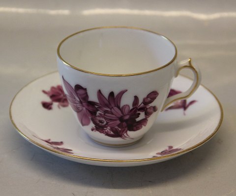 Purple Danish Porcelain Purpur Flower braided Tableware 8261-427 Coffee cup 6.5 
x 8 cm  and saucer 14.2 cm