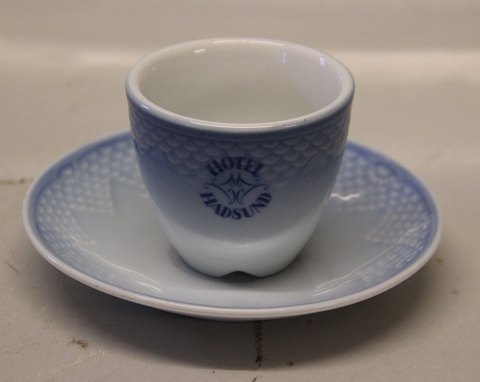 1021 Moccha Cup 5.5 cm and saucer 12 cm Hotel (740) Logo Hotel Hadsund B&G Blue 
tone - seashell tableware Hotel
