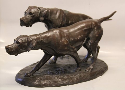 Important Setter dog bronze by Lauritz Jensen ca 24 x 50 cm