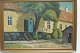 Mariager Old House Einar Gross (1895-1962) Oil painting in golden frame