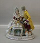 Man and woman European Rococo figurine group 25 x 22 cm