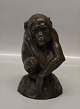 Monkey Chimpanse 17 cm Bronze Carl Johann Bonnesen 1915