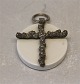 Royal Copenhagen porcelain pendant with Sterling Anton Michelsen Cross ca 3 cm