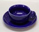 Blue Edith Sonne  B&G Porcelain Dark Blue tea cup & saucer 473 Deep Blue