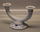 B&G Blue Traditional porcelain 235 Two armed candlestick 13.5 cm