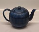 Ribbed Aluminia Blue Tea pot Small   ca. 14 x 22 cm ca. 1940-1943