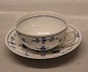 B&G Blue Traditional porcelain ribbed 108? Tea cup 4.7 x 9.8 cm  and saucer 14.5 
cm