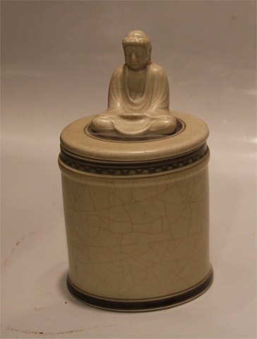 Aluminia kunstfajance 78-117 Tobaksdåse med Buddha Nils Thorsson ca 1930 17 cm