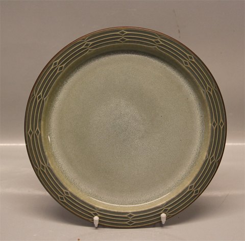 304 Chop platter 29 cm / 11.5" Rune, Green Nissen Kronjyden B&G Quistgaard  
Stoneware