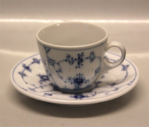 Blue Fluted Danish Porcelain 2011-1 Cup 6.5 cm & saucer 14.8 cm, hotel quality
