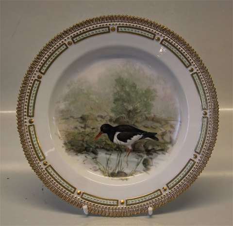 Flora Danica Danish Porcelain 240-3549 "Eurasian oystercatcher" or "common pied 
oystercatcher" Dinner plate 25.5 cm Fauna Danica "Haematopus ostralegus", Game 
Plates (1965) 
