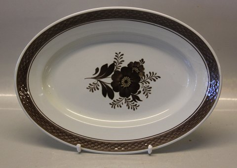 Aluminia Faience Brown Tranquebar 0927-45 Dish  oval, 20 x 28 cm