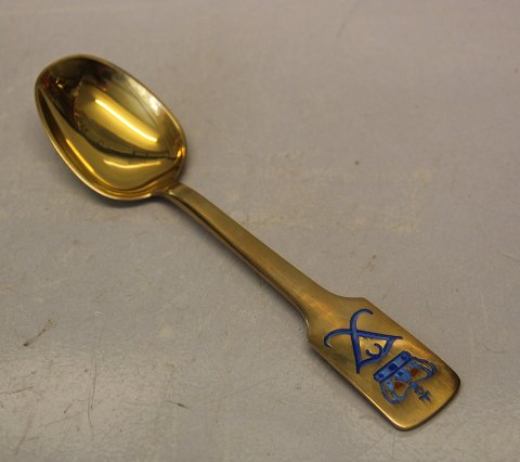 Commemorative Silverspoon  Queen Ingrid 60 years Gilt Sterling Silver Design by 
Rigmor Andersen & Annelise Bjoerner BAAB Anton Michelsen