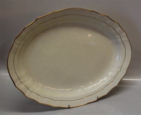Curved #878 Cream with gold rim Royal Copenhagen Tableware 1558-878 Large 
serving platter 44 cm
