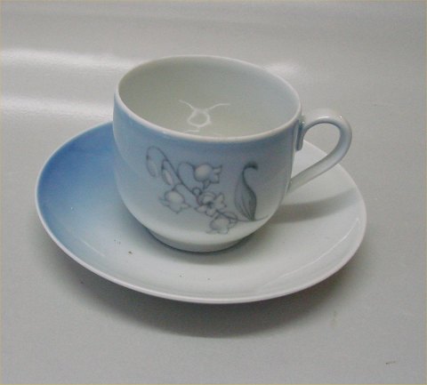 Convalla _Blåt B&G  porcelæn, liljekonval, form 643 305 Kaffekop og underkop 1,25 dl (102)