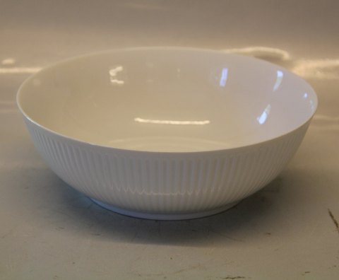 14068 Salatskål 7.5 x 22 cm Kartoffelskål Georgiana, Design Thorkild Olsen - 
hvid klassisk riflet stel fra 1952