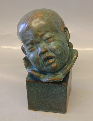 Child´s head on plint 17 cm Arne Ingdam Signed AI Denmark