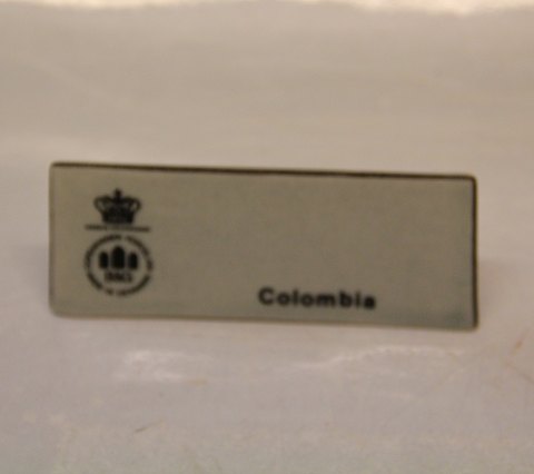 B&G Columbia Stoneware tableware Dealer sign ca 4 x 10 cm