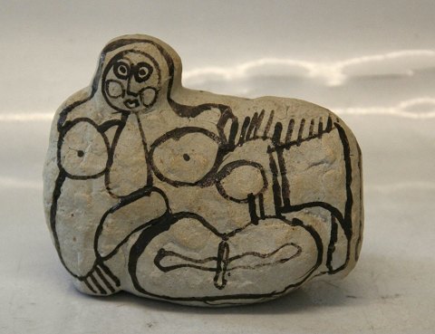 Dansk Stentøj Unika Sten Lykke Madsen abstrakt kvindefigur 11.5 x 14 cm
