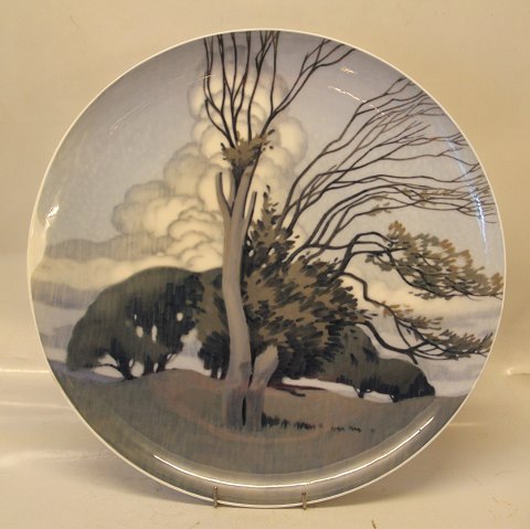 B&G Porcelain Large Wallplate  40 cm Summer at the Eremitage Park Signered and 
painted by Ove Larsen
