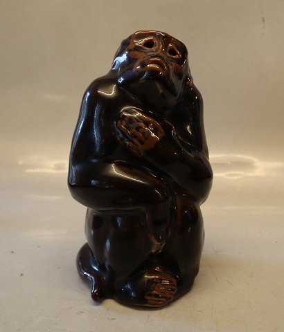 20146 RC Monkey, Knud Kyhn, August 1927 22 cm Olivin Glaze Royal Copenhagen Art 
Pottery