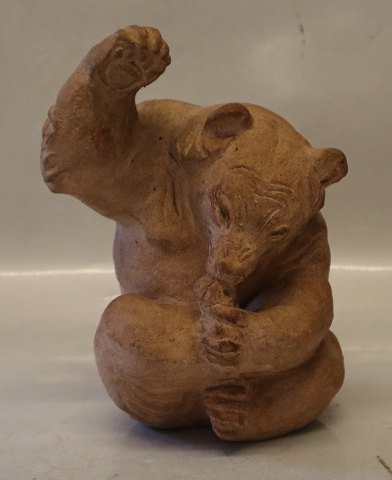 RC unglazed Knud Kyhn Bear 23 x 17 cm marked 100-100 Royal Copenhagen Art 
Pottery
