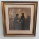 Opus 28. Peter Ilsted, (1861-1933) Mother and Child. Issued in 75 numbered 
colored prints. (Mezzotint in colors. 1914 .  Framed  73 x 66.5 cm
