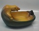 Ipsen Ceramic 666 Polar bear and seal 24 x 15 cm Design Charles Arvesen 1909