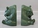 Pair of 375 VIII Ipsen Bear Bookstands 17 cm Axel Sørensen pre 1927 Denmark 
Ipsen Danish Art Pottery 1843-1955 Green Glazed Jade
