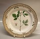 Flora Danica Danish Porcelain
20-3553 "Rulus castoreus Laest" from 1969 Stand for Large Round Fruit 
basket/Pierced Dinner Plate New #: 637 Size: 9 ¾"