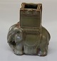 B&G Art Pottery
B&G 2125 ? Green Glazed Elephant with Howdah  9 x 8 cm