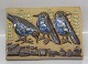 Bornholm Pottery Michael Andersen 6263 Relief  with birds 17 x 25 cm Signet MS 
Marianne Starck