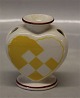 Aluminia Copenhagen Faience
Yeallow Heart Vase Christmas and candlestick