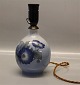 Royal Copenhagen 790-1813 RC Lamp foot with blue flowwers 17 cm + Mounting