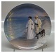 Bing & Grøndahl platter fra Skagensmalerne B&G 1988 Skagensbilleder platte nr. 
3. "Kunstneren og hans hustru". P.S. Krøyer 21 cm
