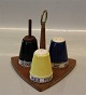 Danish Retro Pottery Kronjyden Randers Salt, Pepper & Mustard