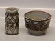 L. Hjorth Bornholmsk Keramik Vase og lille skål