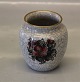 Dahl Jensen Craquelé 35 DJ Small grey vase with flowers and gold 8 x 7 cm