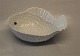 Royal Copenhagen figurine  RC White fish bowl 9 x 20 cm signed Jeanne Grut in 
blue
