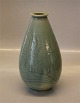 Royal Copenhagen Art Pottery RC Celadon Vase  - Stoneware decorated with 
landscape  21.5 cm