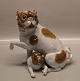 Antique  Bulldog with puppy 24 x 26 cm Carl Thieme Dresden