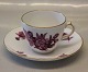 Purple Danish Porcelain Purpur Flower braided Tableware 8261-427 Coffee cup 6.5 
x 8 cm  and saucer 14.2 cm