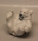 Royal Copenhagen Art Pottery 22747 RC White Polar bear on back -paws on paws 10 
cm (1 049 247) after Knud Kyhn  (# 1003247) by Jeanne Grut (0347)