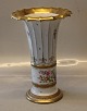 Kongelig Dansk RC 8569 Hetsch Vase 26.5 cm Dekoreret med saksiske blomster og 
guld - kantet i Henriette stil
