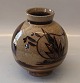 Royal Copenhagen Aluminia Art Pottery 5034-5029 Aluminia Vase 17 cm Jungle 
Series from 1932 "Palm Leaves on island"" Nils Thorsson